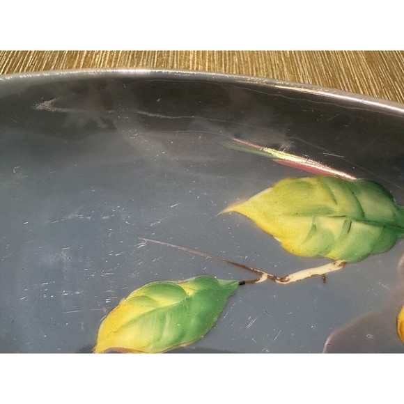 Rare Hand Painted Noritake Lusterware Lemon Design Art Nouveau Dish - Picture 7 of 12